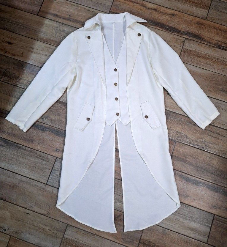 Renaissance Medieval Gothic Victorian Steampunk Pirate Vampire Regency Bridgerton Ball Cosplay Tailcoat Size Large