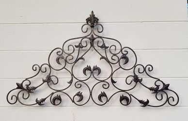 Gorgeous 42" Flur de Lis Wrought iron Wall Art