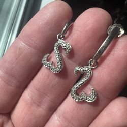 Infinity Swan Diamond Drop Earrings