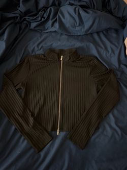 Jordan double zip up crop top