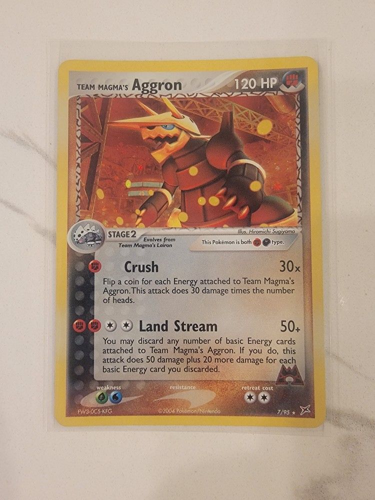 Pokemon Team Magma's Aggron Team Magma Vs Team Aqua 7/95 HOLO Rare Card - LP/NM