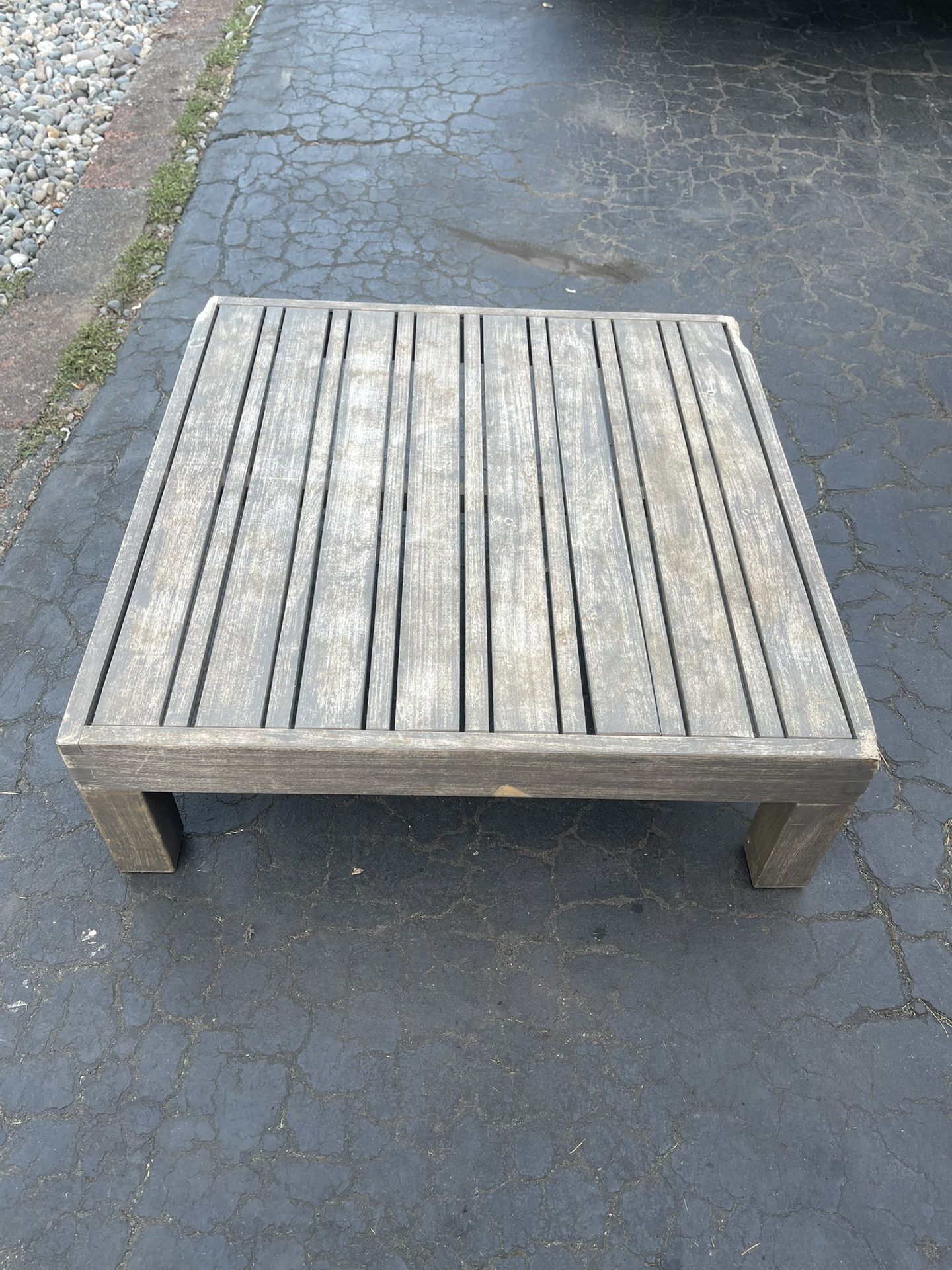 Outdoor Wood Table Grey White Wash Rustic