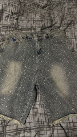 Aelfric eden rhinestone baggy washed jorts