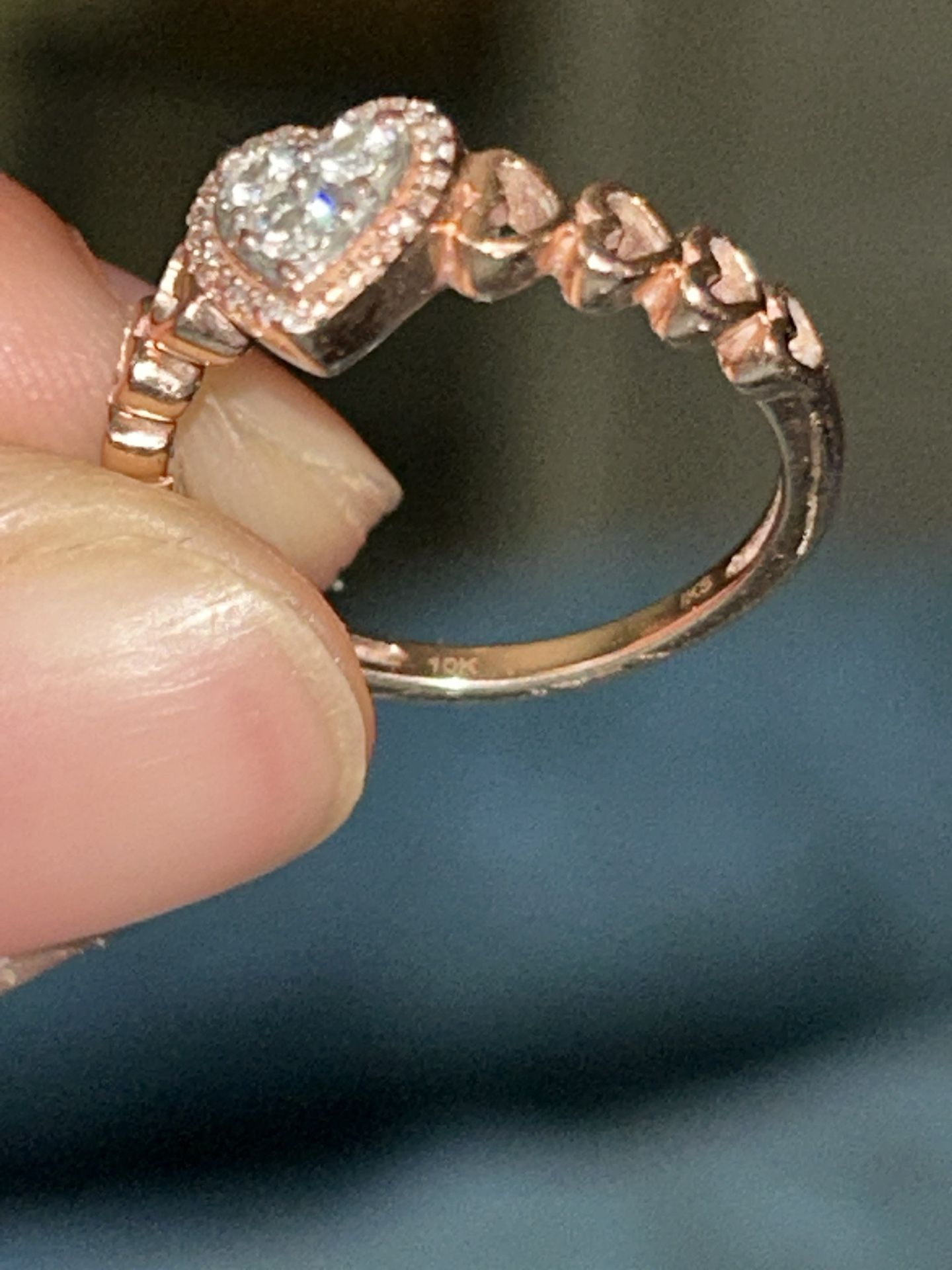 10k Rose Gold Heart Ring