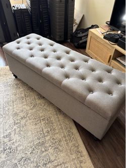 Gray Rectangular Ottoman
