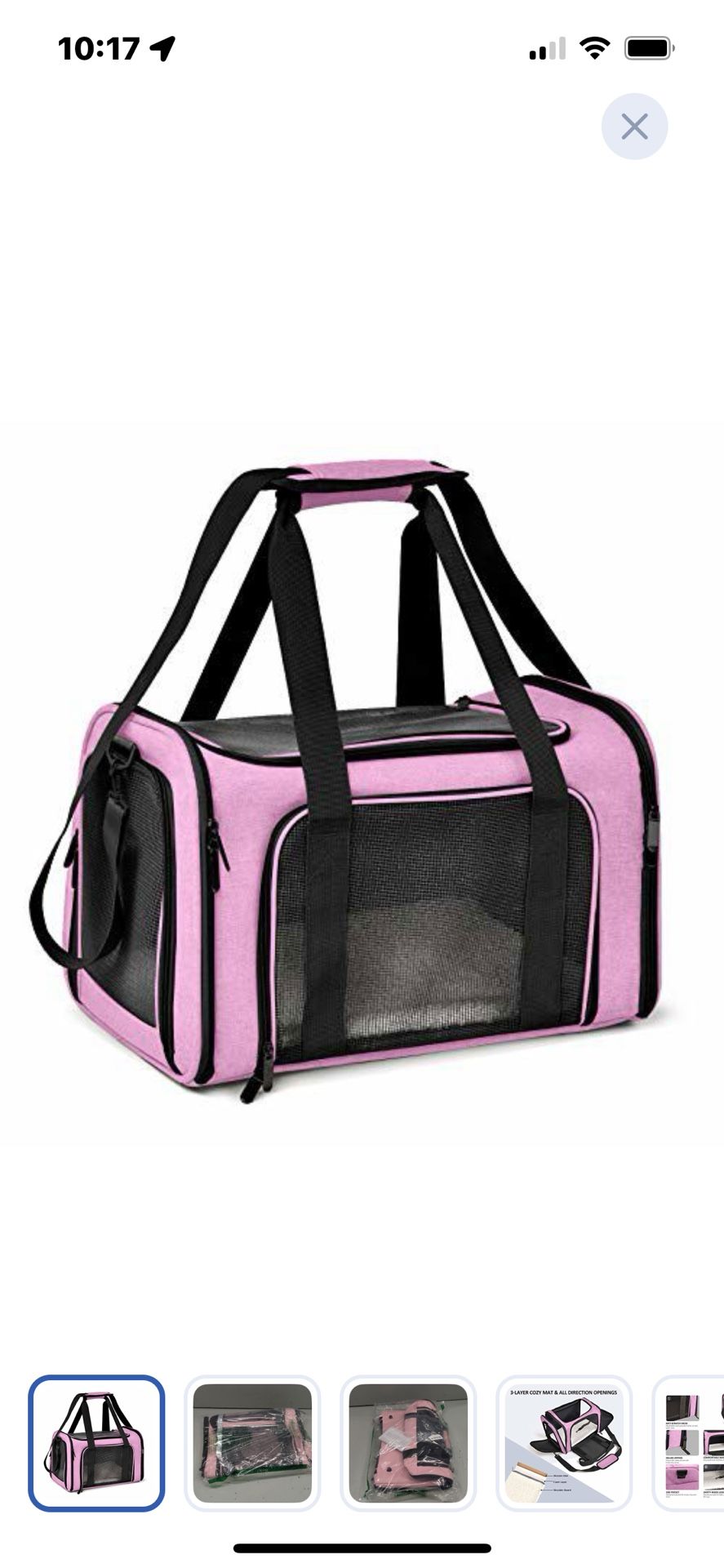 “New”Pet Carrier (sm- Med Pet Up To 18lbs)”Airline Approved “ Ventilated(pink)retail$59