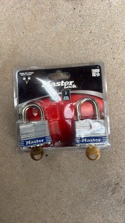 Outdoor Padlock with Key, 1-3/4 in. Wide, 2 Pack