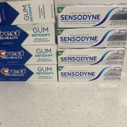 Lot Of 9!!Sensodyne  Extra Whitening & Crest Pro Health Toothpaste  ONLy$$20