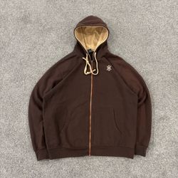 brown avirex zipup hoodie men’s size XL