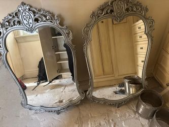 2 antique silver mirrors