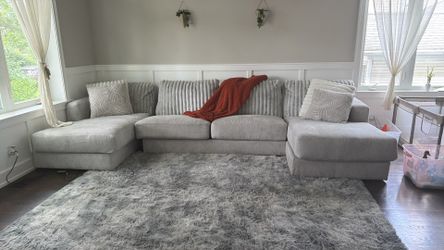 Sofia Gray 153'' 3 Piece Dual Chaise Sectional