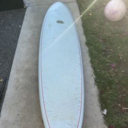 Robert August ‘Corky Carroll Model’ 7’6 Tuflite With Chris Christenson Twin Fins 