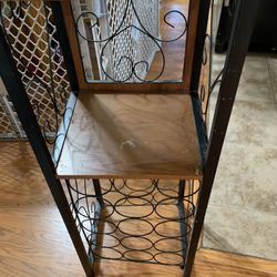 Wine & Glass Rack With Shelves