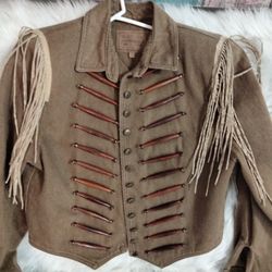 Rustic fringe Denim Jacket  ( New)