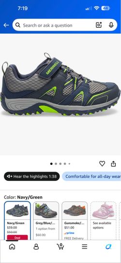 Merrell boys hiking boots