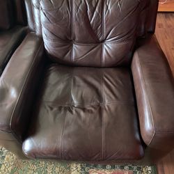 2 Leather Couches And 2 Leather Single Chairs 