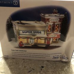 Snow Village Super Suds Laundromat 
