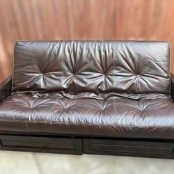 Kodiak Phoenix Full Size Futon in Espresso Finish with Storage Drawers, Oregon Trail Java.