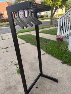 Freestanding Metal Coat Rack with Shelf