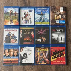 Big lot of 12 Vintage & Classic Action, Comedy, Drama Blu-Ray Movies