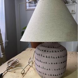Ceramic Lamp/Linen Shade