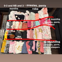 0-6 Month Female Clothing Lot 