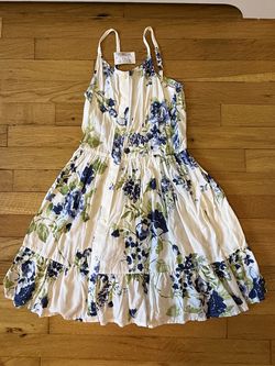 White blue and green girls summer dress