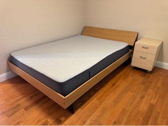 Scandinavian Designs Modern Platform Bed + Headboard + Casper Mattress