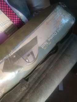 Camping Tent With Sleeping Bag Traveling 