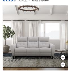 Power Recliner Sofa with USB Charger