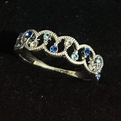 Silver Plated Ring With Swarovski Crystals (new)