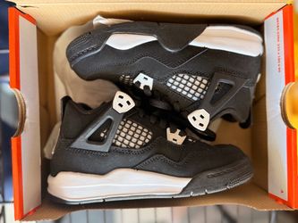 Air Jordan 4 Black White Sneakers Size 10c