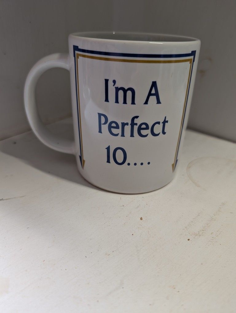 Vintage 1982 I'm A Perfect 10....INCHES Mug by Anonymously Yours