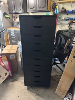 Tall office storage cabinet with drawers