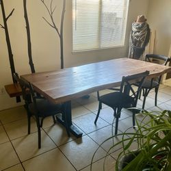 Dining Table, Bench And Chairs