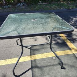 Outdoor Table With Glass Top  Don't Have Chairs 