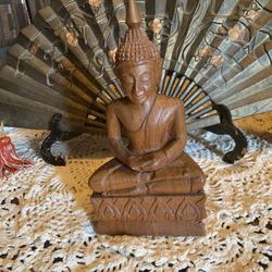 Hand Carved Meditating Buddah