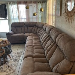 Brown Sectional w/ Recliners