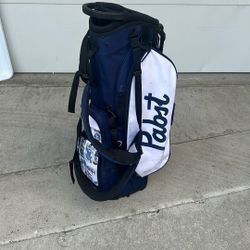 limited edition Pabst Blue Ribbon branded golf stand bag