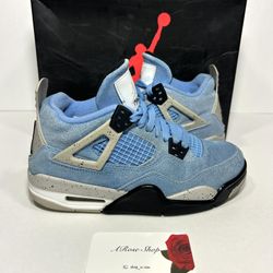 Nike Air Jordan 4 Retro GS ‘ University Blue’ (408452 400) Shoes Size 4.5Y / 6 W