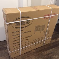 Foldable portable crib, white