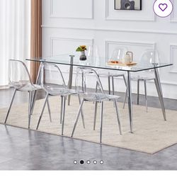 CLEAR DINING CHAIRS (6 Pack) Brand New