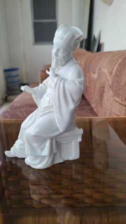 Vintage White Porcelain Buddha Figurine 6 1/4" H