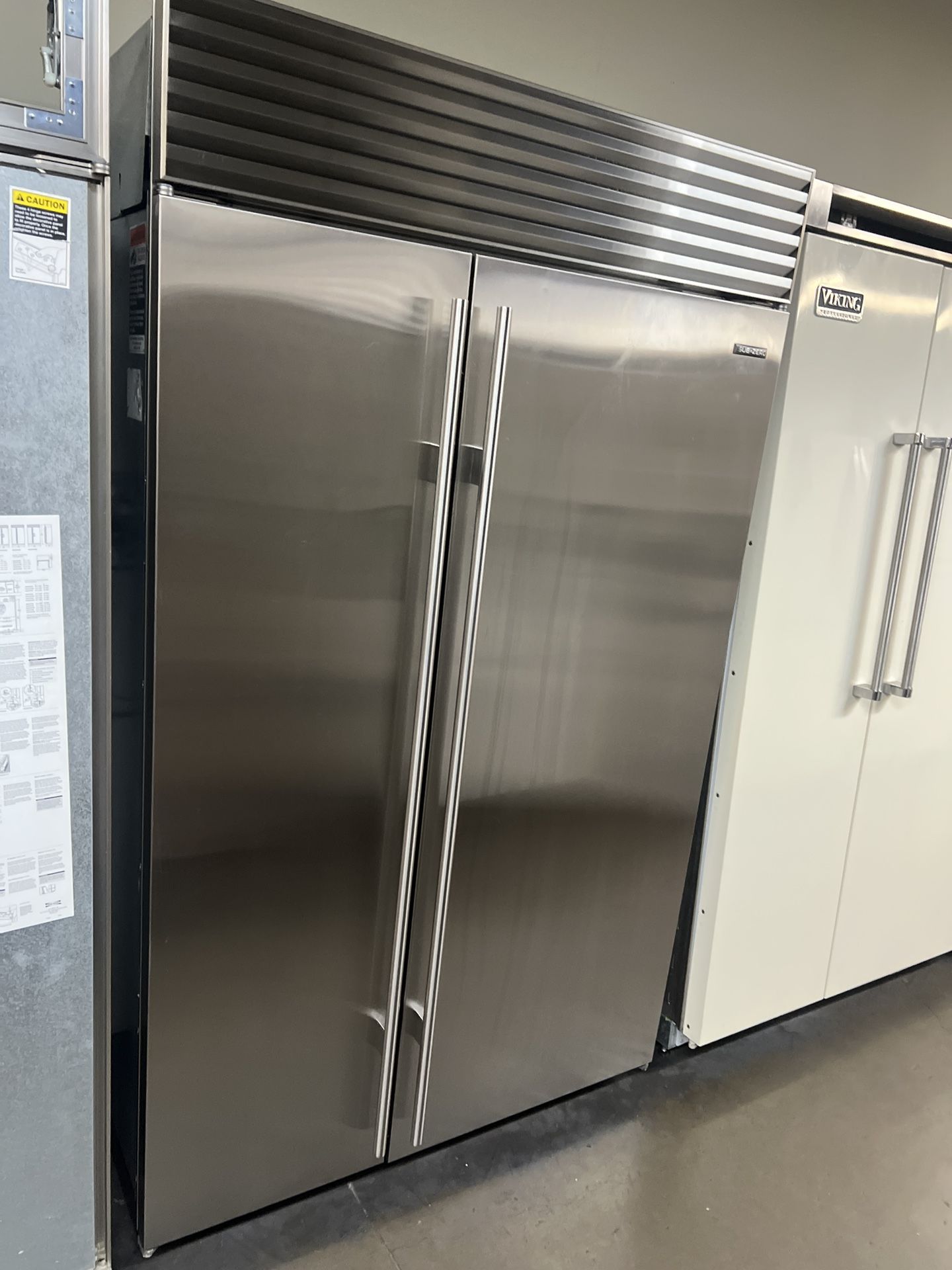 SUB ZERO 48”WIDE BUILT IN STAINLESS STEEL SIDE BY SIDE REFRIGERATOR