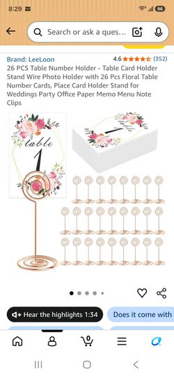 Table Number Card Holders