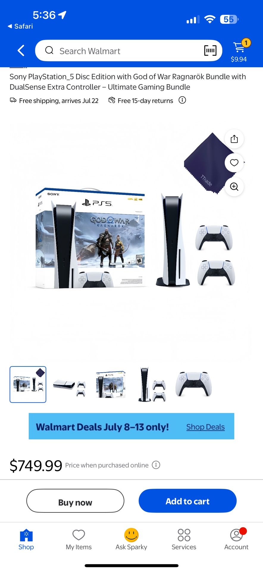 Sony PlayStation_5 Disc Edition with God of War Ragnarök Bundle with DualSense Extra Controller - Ultimate Gaming Bundle