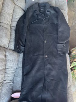 Kenneth Cole New York Men’s Black Wool Blend Overcoat Trench Coat Medium M 53% Wool