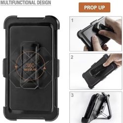 iPhone 7 Case, iPhone 8 Case,Glass Screen Protector Holster Belt-Clip Heavy Duty Defense Case 