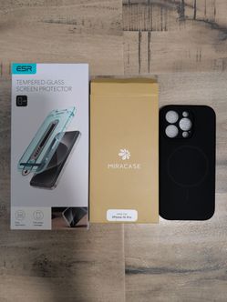 Iphone 16 pro tempered glass protector & case