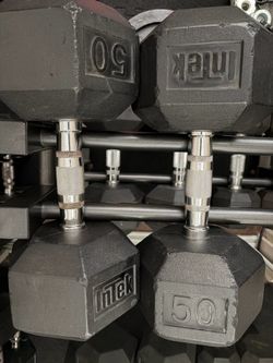 50 lb fixed hex Dumbbells $ 100